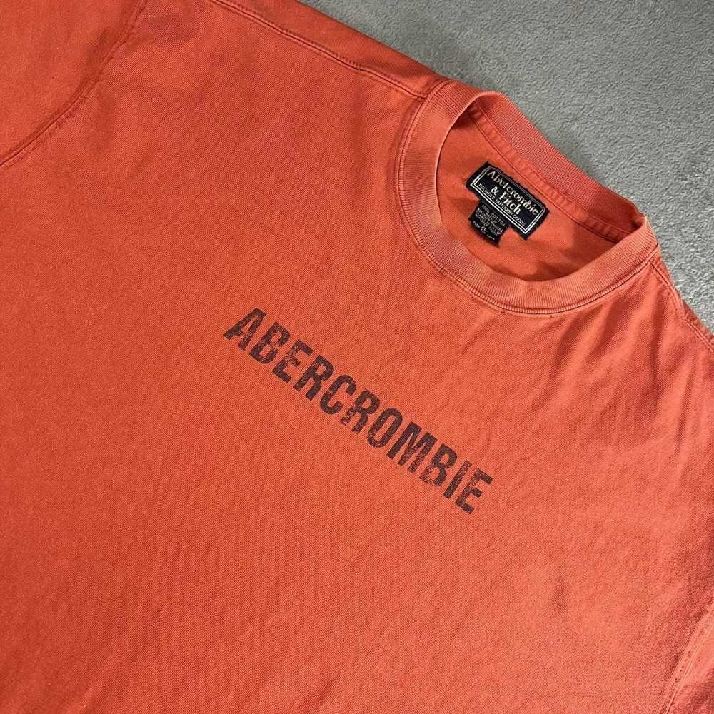 Abercrombie & Fitch Orange XL Cotton T Shirt Y2K